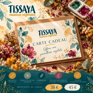Cartes cadeaux Tissaya pour offrir des ateliers créatifs autour des plantes à Lyon